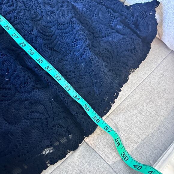 Tiana B Fit & Flare Dress Womens Sz 6 Navy Floral Lace Elegant Party Career Work - Picture 10 of 12